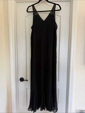 AllSaints Black V-Neck Maxi Slip Dress